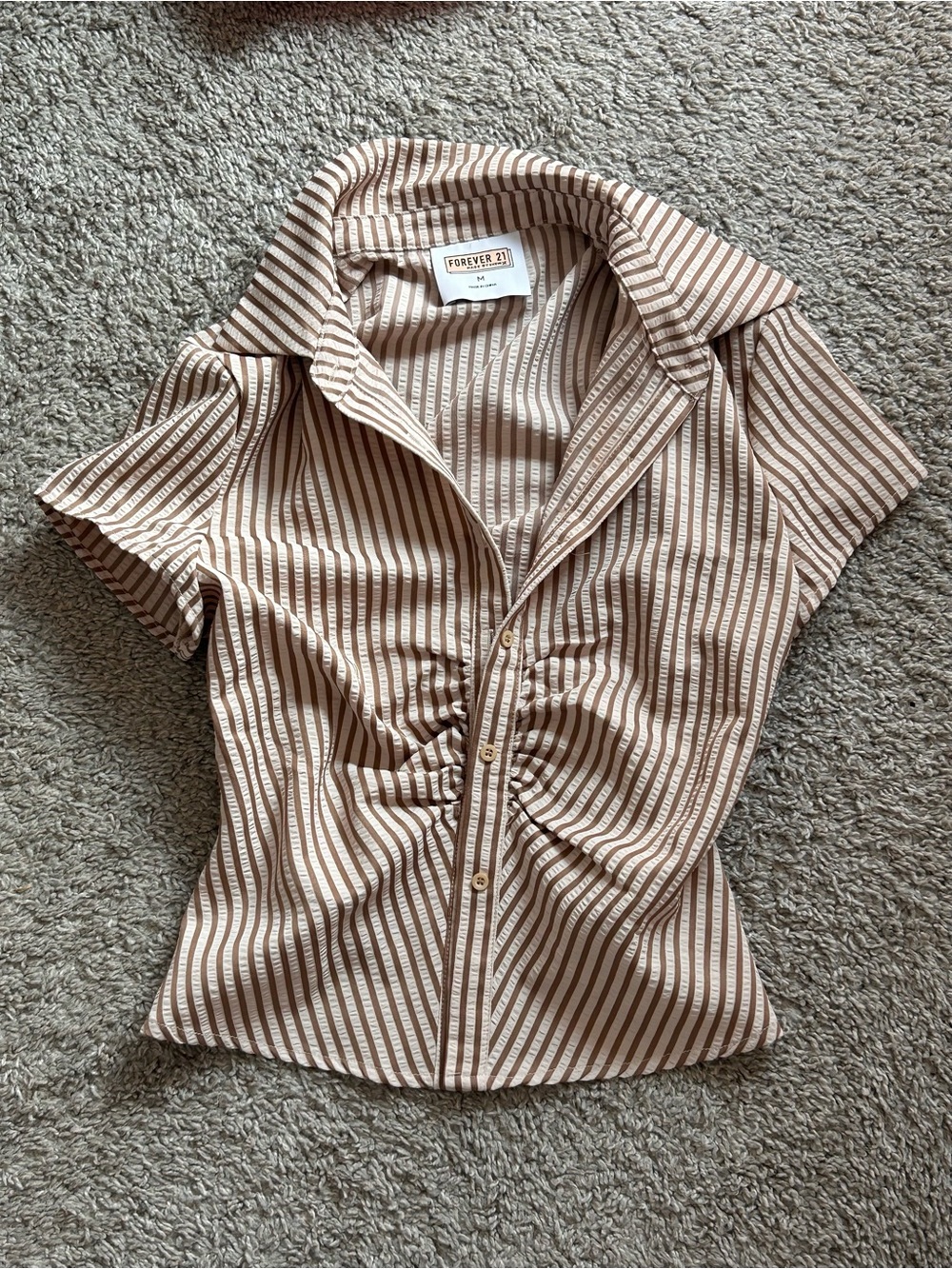 Forever 21 brown and beige formal button up